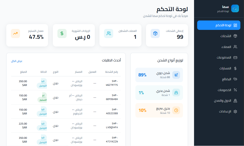 سما للشحن الجوي والبحري